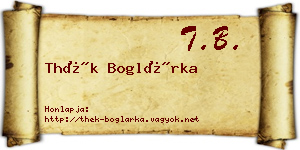 Thék Boglárka névjegykártya